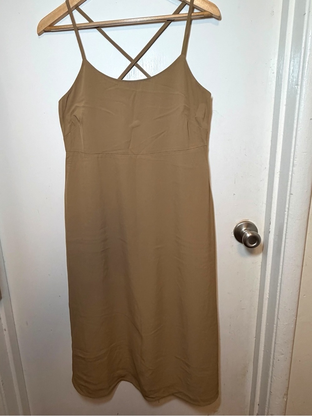 Everlane Taupe Slip Midi Dress Size 6 - Picture 2 of 10
